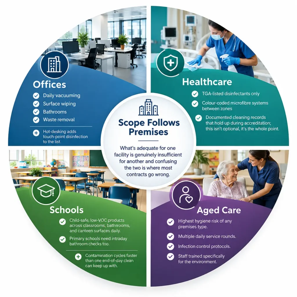 Scope Follows Premises Infographic | Spiffy Clean - Commercial & Office Cleaning Services | Spiffy Clean - Commercial & Office Cleaning Services Scope Follows Premises Infographic